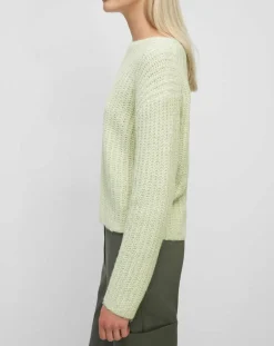 Marc O'Polo Pulls|Pull en Coton, Laine & Alpaga mélangés Mouline vert clair