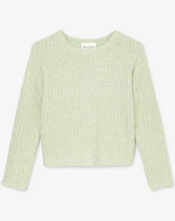 Marc O'Polo Pulls|Pull en Coton, Laine & Alpaga mélangés Mouline vert clair