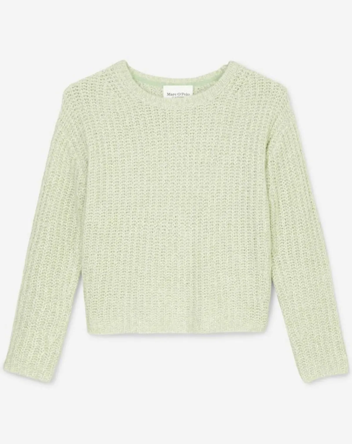 Marc O'Polo Pulls|Pull en Coton, Laine & Alpaga mélangés Mouline vert clair