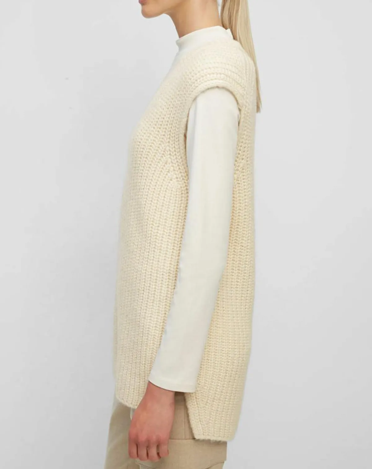 Marc O'Polo Pulls|Pull en Coton, Laine & Alpaga mélangés sans manches écru