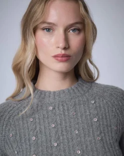 Manoush Pulls|Pull en Laine & Alpaga mélangés Torsade gris