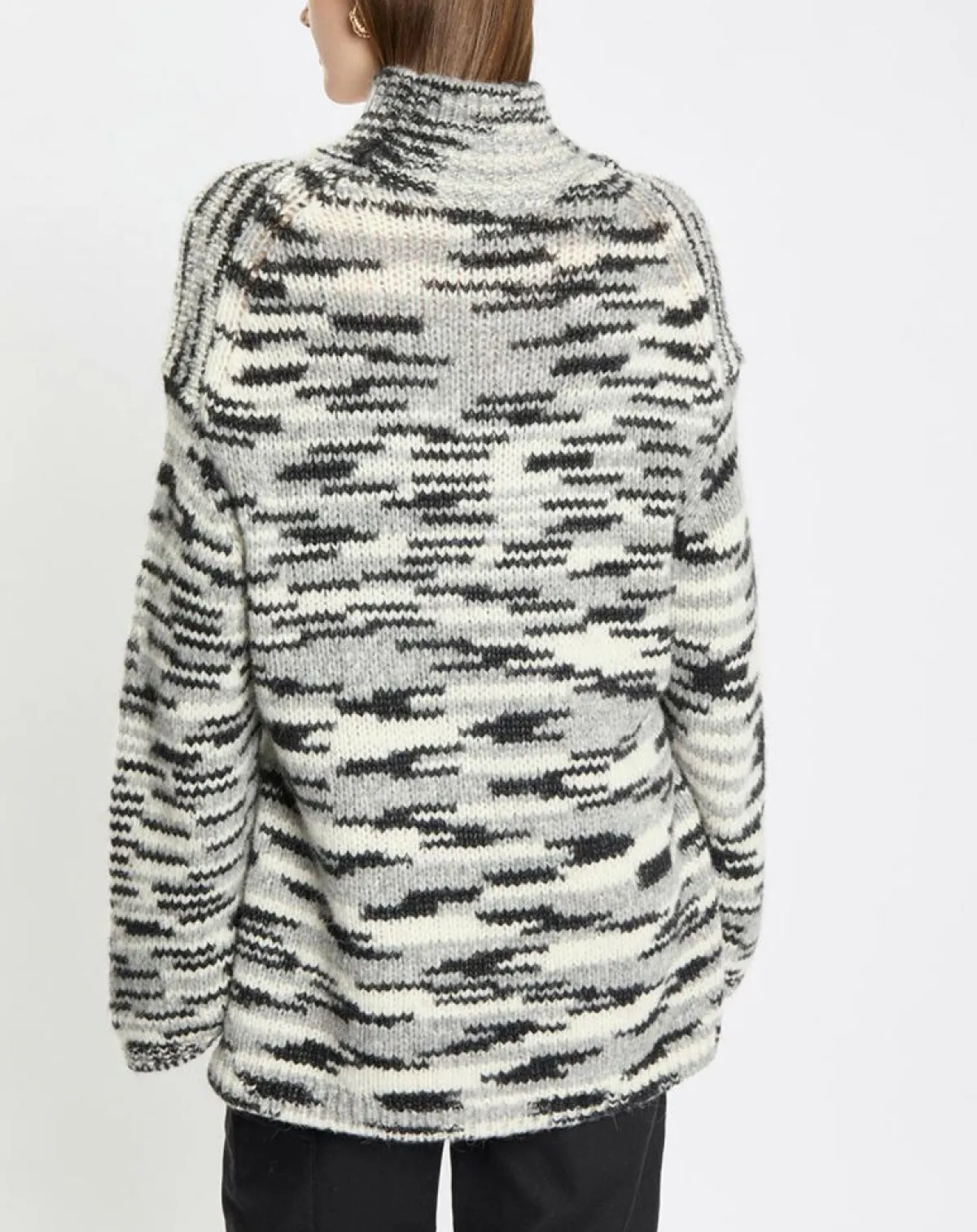 Marc O'Polo Pulls|Pull en Laine & Alpaga mélangés noir/gris