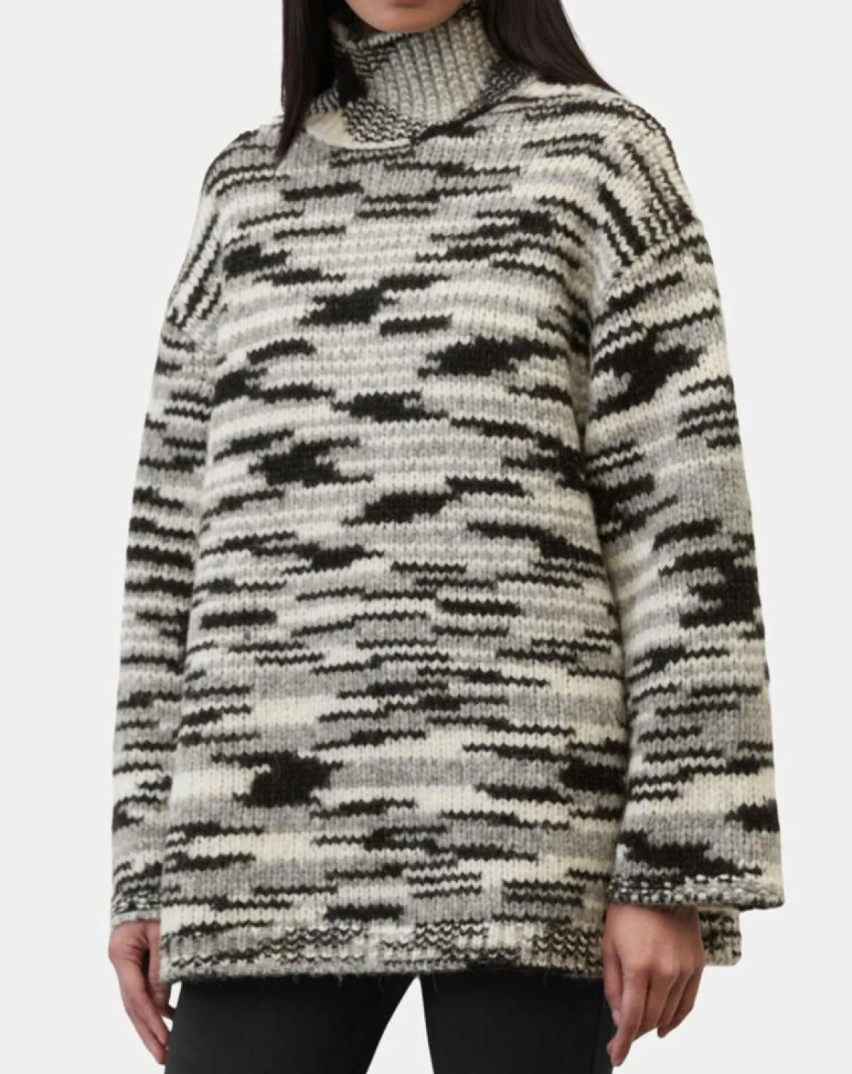 Marc O'Polo Pulls|Pull en Laine & Alpaga mélangés noir/gris