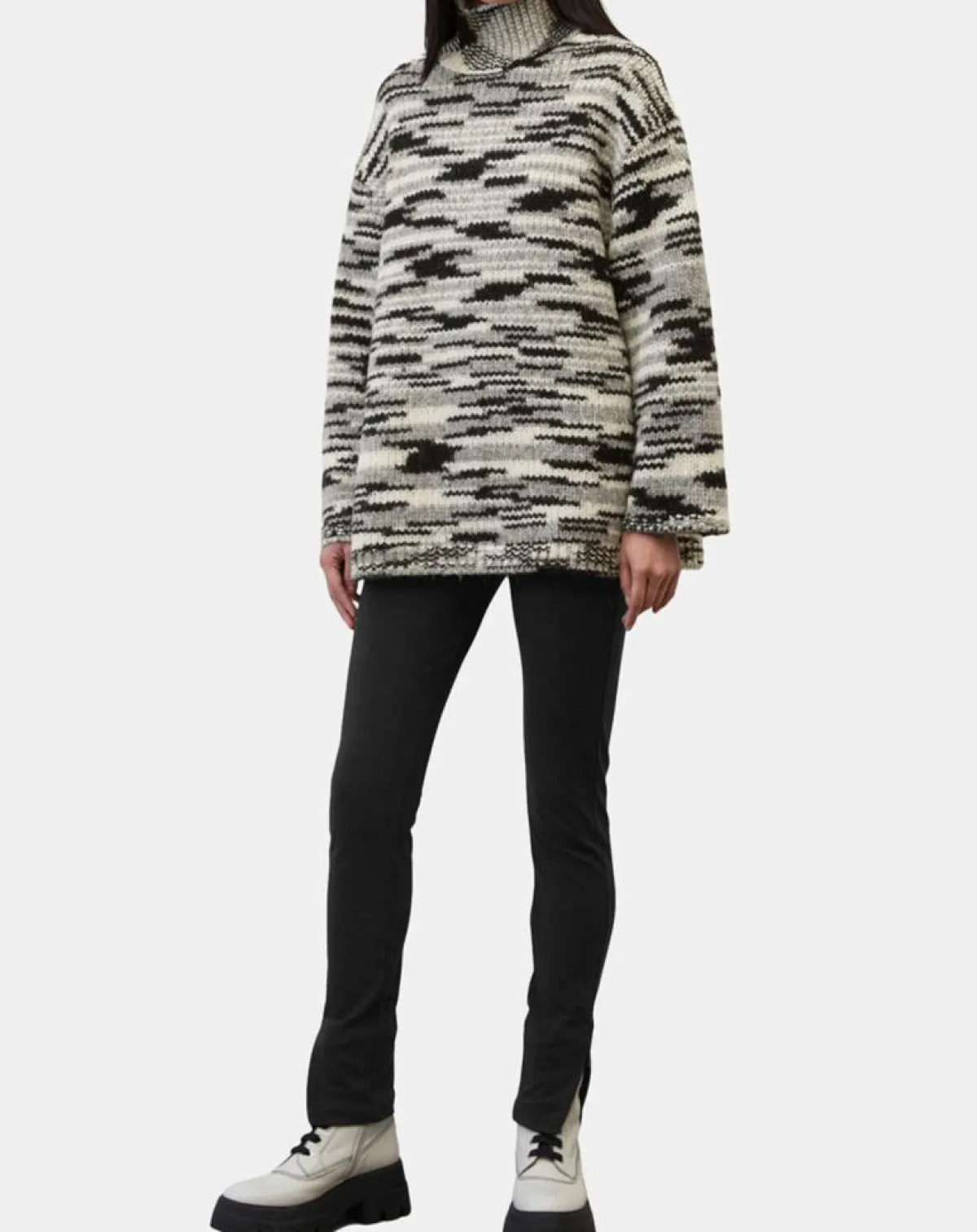 Marc O'Polo Pulls|Pull en Laine & Alpaga mélangés noir/gris