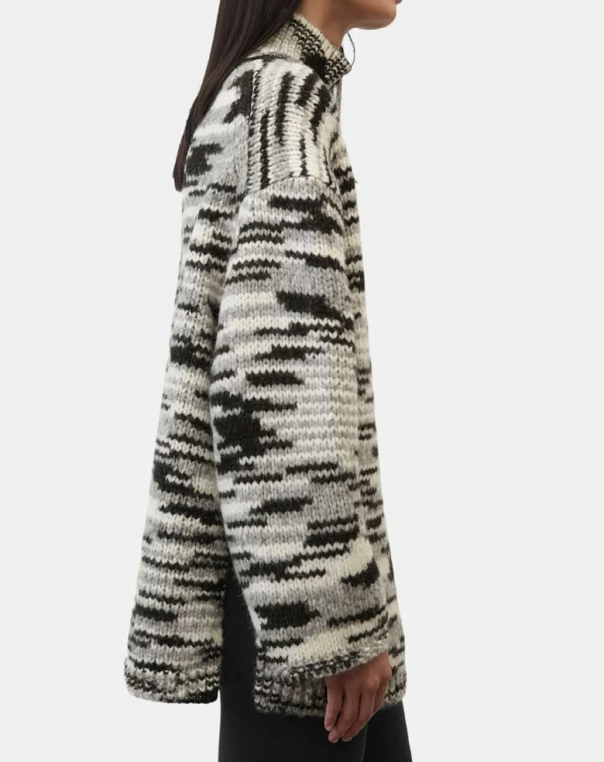 Marc O'Polo Pulls|Pull en Laine & Alpaga mélangés noir/gris