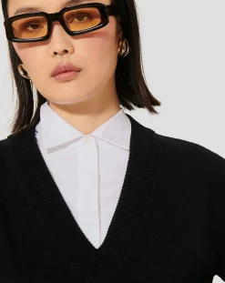 Tara Jarmon Pulls|Pull en Laine & Alpaga Prisca charcoal