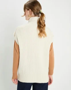 Galeries Lafayette Pulls|Pull en Laine & Cachemire col montant Shanghai écru