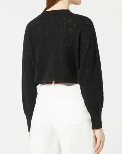 Galeries Lafayette Pulls|Pull en Laine & Cachemire Foug ajouré col rond noir