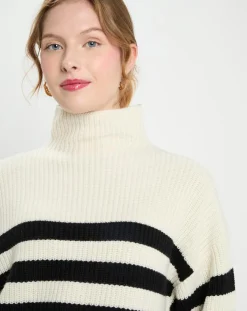 Galeries Lafayette Pulls|Pull en Laine & Cachemire Sydney rayure écru/noir