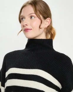 Galeries Lafayette Pulls|Pull en Laine & Cachemire Sydney rayure noir