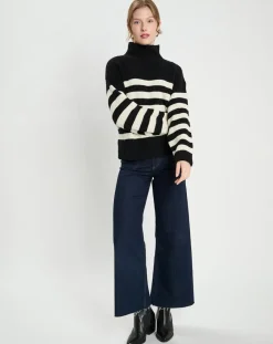 Galeries Lafayette Pulls|Pull en Laine & Cachemire Sydney rayure noir