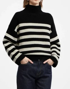 Galeries Lafayette Pulls|Pull en Laine & Cachemire Sydney rayure noir