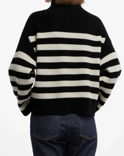 Galeries Lafayette Pulls|Pull en Laine & Cachemire Sydney rayure noir