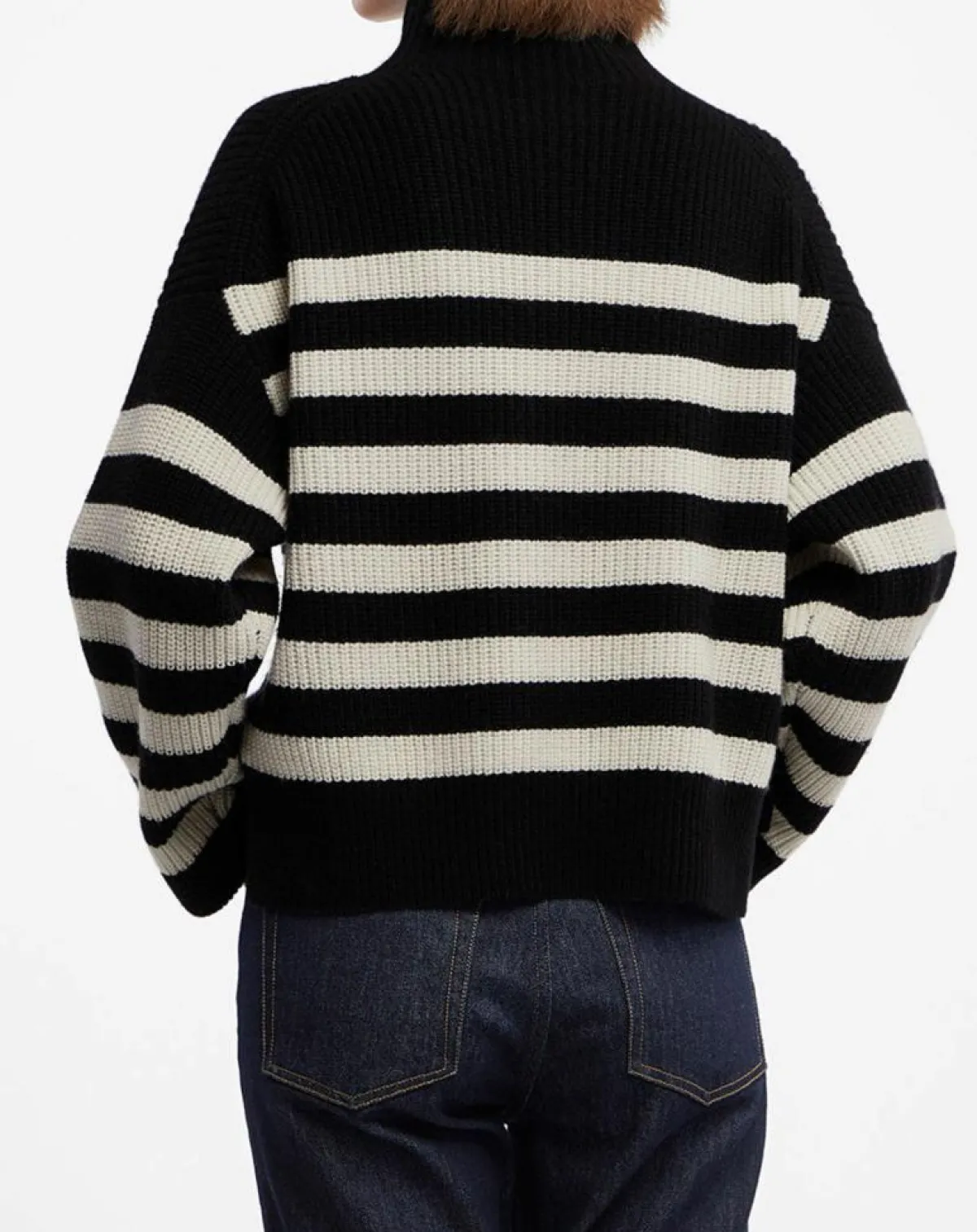 Galeries Lafayette Pulls|Pull en Laine & Cachemire Sydney rayure noir