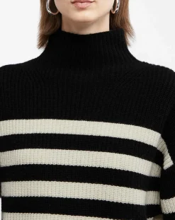 Galeries Lafayette Pulls|Pull en Laine & Cachemire Sydney rayure noir