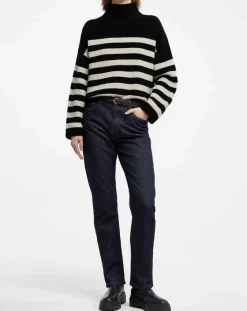 Galeries Lafayette Pulls|Pull en Laine & Cachemire Sydney rayure noir
