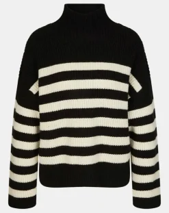 Galeries Lafayette Pulls|Pull en Laine & Cachemire Sydney rayure noir