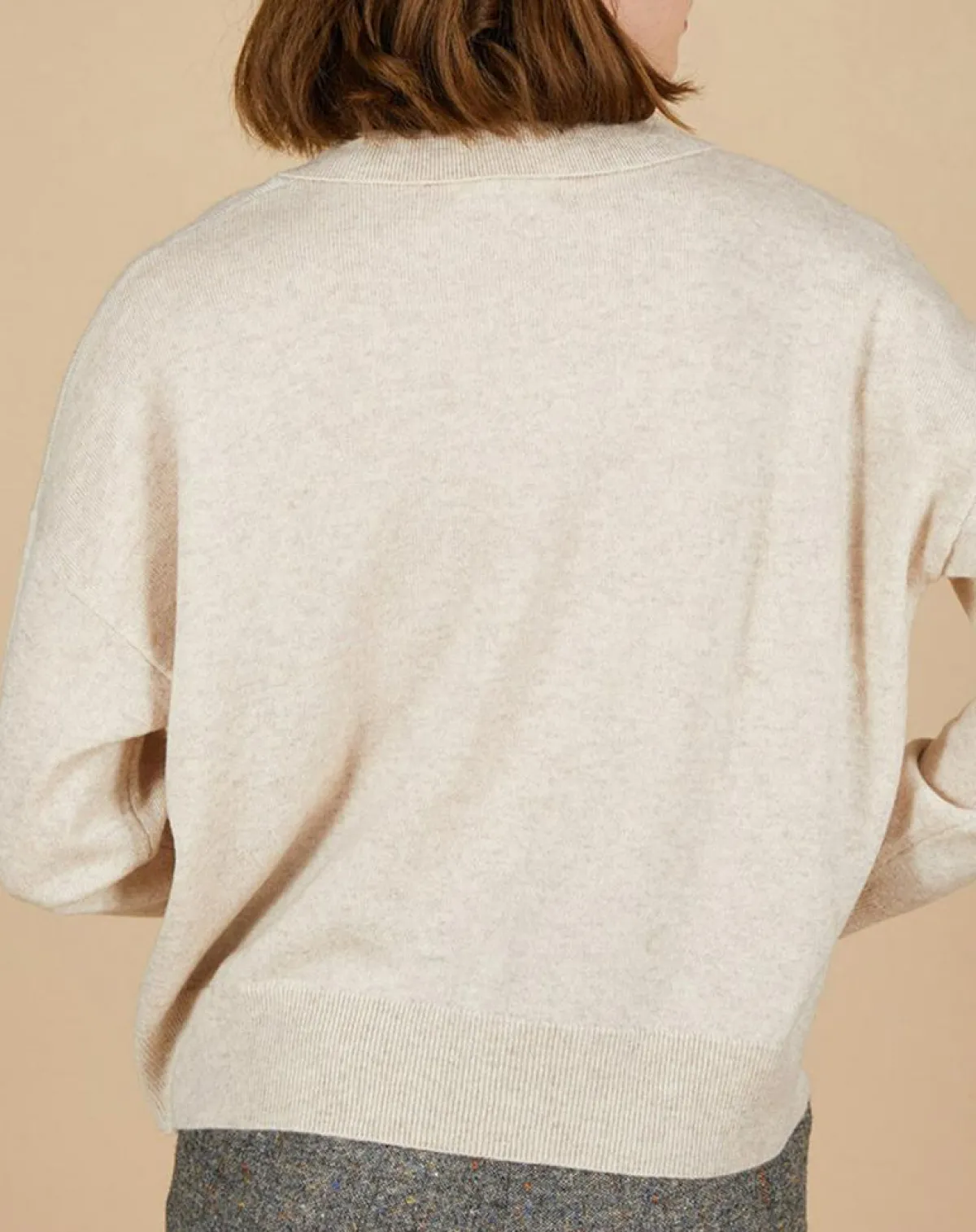 Cashmere Tribu Pulls|Pull en Laine & Cachemire Paloma col polo beige chiné