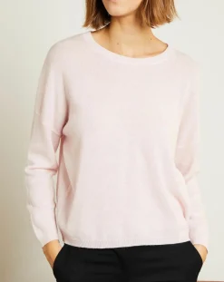 Miss Cashmere Pulls|Pull en Laine & Cachemire Clémence Col rond rose poudré