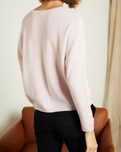 Miss Cashmere Pulls|Pull en Laine & Cachemire Clémence Col rond rose poudré