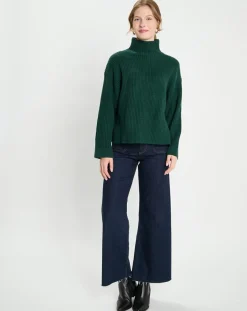 Galeries Lafayette Pulls|Pull en Laine & Cachemire Sydney vert foncé
