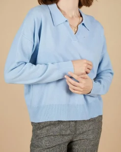 Cashmere Tribu Pulls|Pull en Laine & Cachemire Paloma col polo topaze
