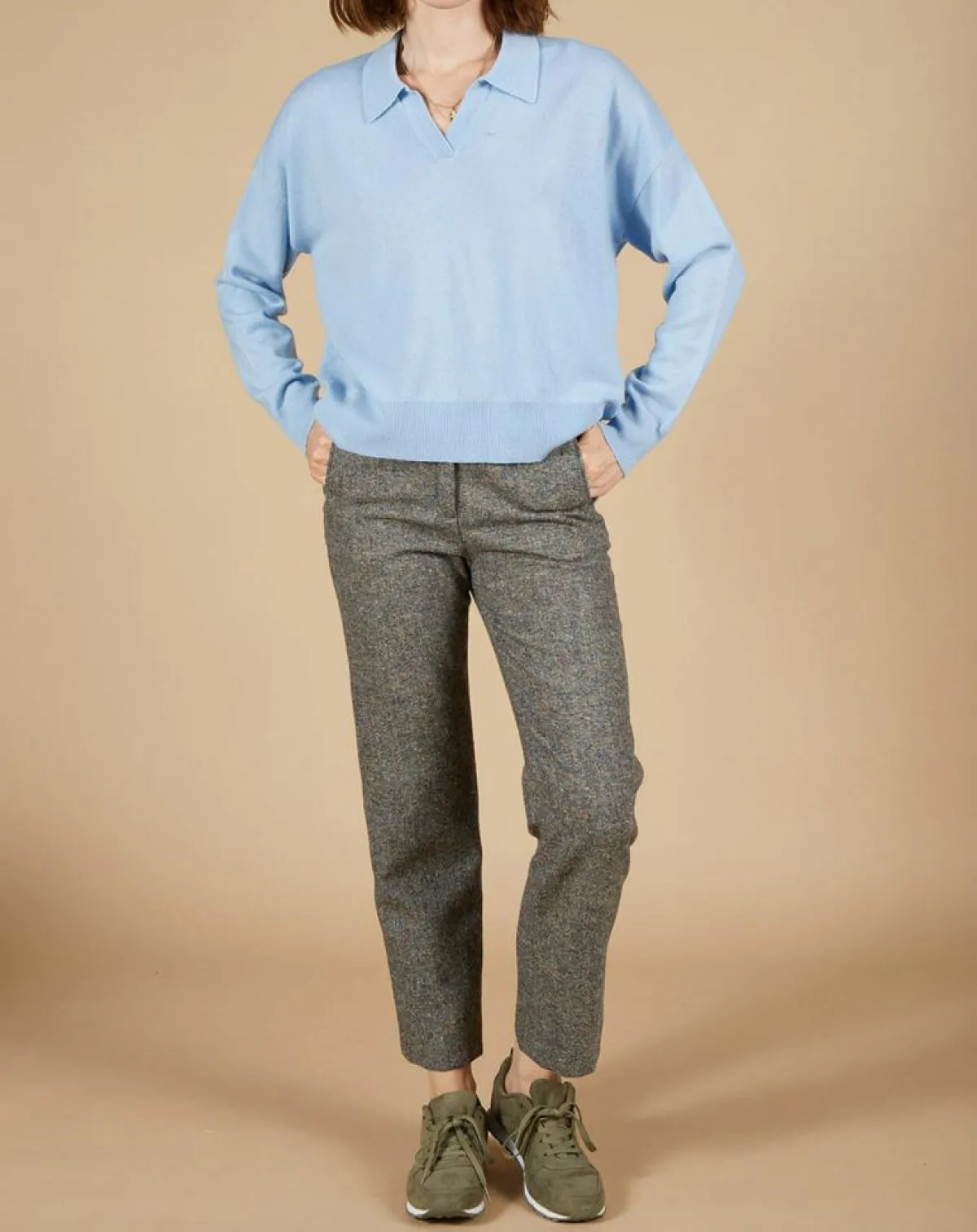 Cashmere Tribu Pulls|Pull en Laine & Cachemire Paloma col polo topaze