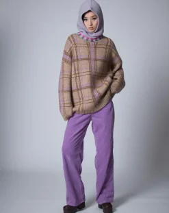 Manoush Pulls|Pull en Laine & Mohair mélangés Oversize Maille Carreaux unique