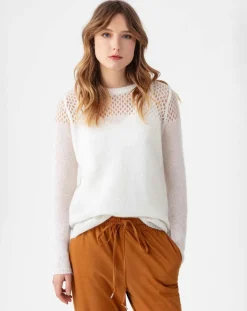 Indies Pulls|Pull en Laine & Mohair mélangés Cleo ecru