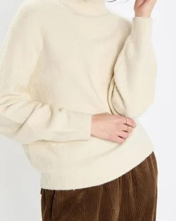 Marc O'Polo Pulls|Pull en Laine bouclée col cheminé écru