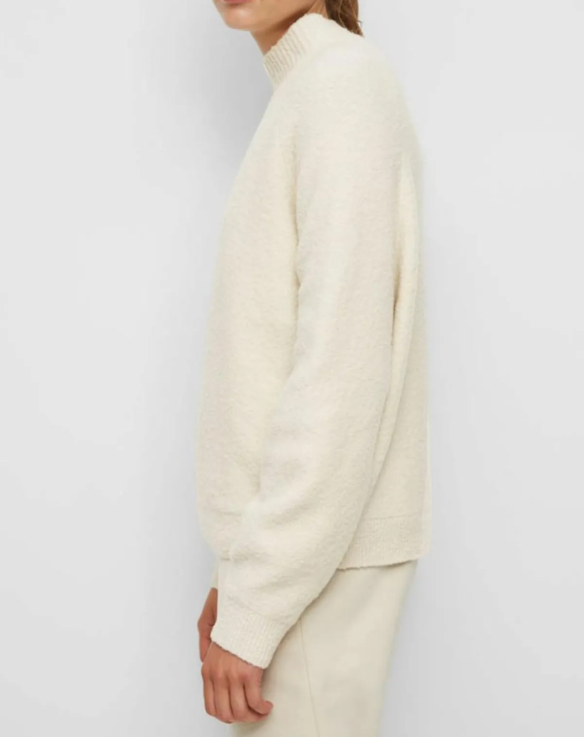 Marc O'Polo Pulls|Pull en Laine bouclée col cheminé écru