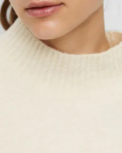 Marc O'Polo Pulls|Pull en Laine bouclée col cheminé écru