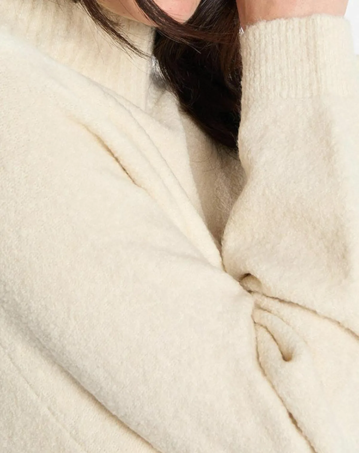 Marc O'Polo Pulls|Pull en Laine bouclée col cheminé écru