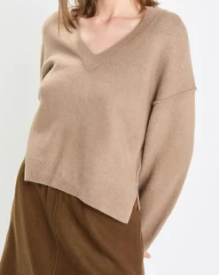 Marc O'Polo Pulls|Pull en Laine mélangée col V marron clair