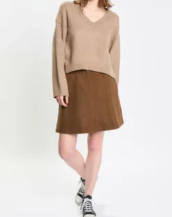 Marc O'Polo Pulls|Pull en Laine mélangée col V marron clair