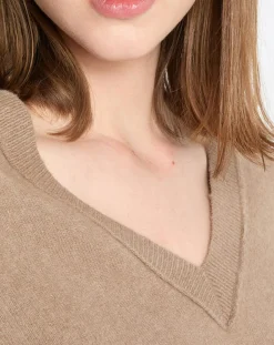 Marc O'Polo Pulls|Pull en Laine mélangée col V marron clair