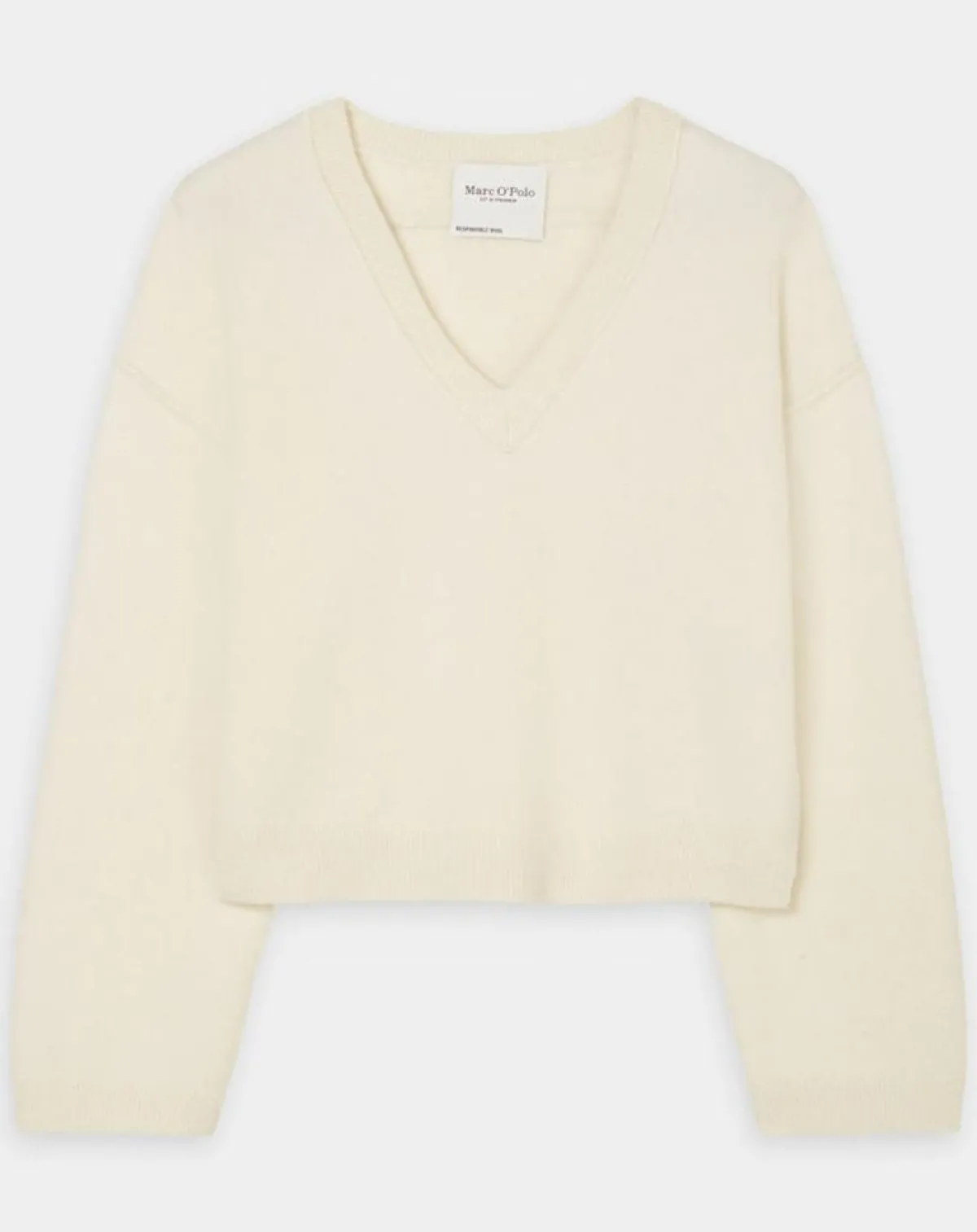 Marc O'Polo Pulls|Pull en Laine mélangée col V écru