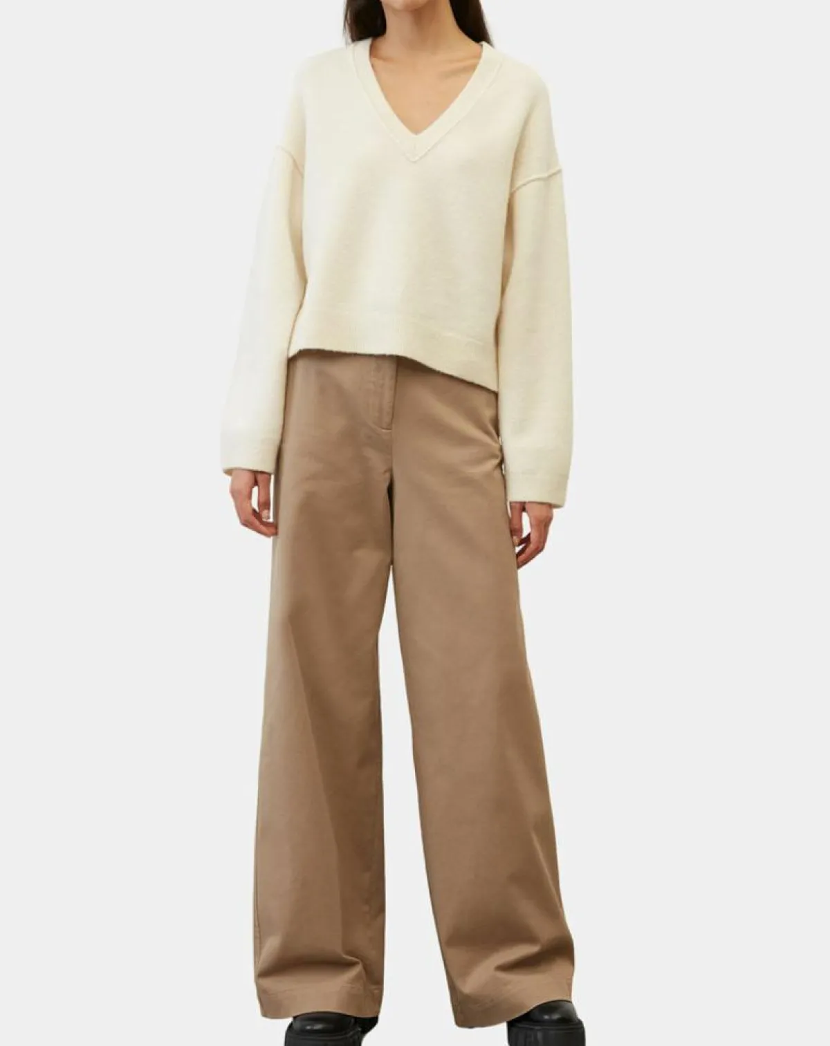 Marc O'Polo Pulls|Pull en Laine mélangée col V écru