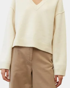 Marc O'Polo Pulls|Pull en Laine mélangée col V écru