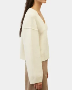 Marc O'Polo Pulls|Pull en Laine mélangée col V écru