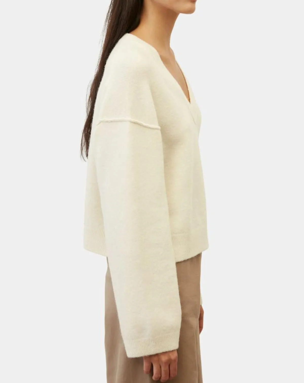 Marc O'Polo Pulls|Pull en Laine mélangée col V écru