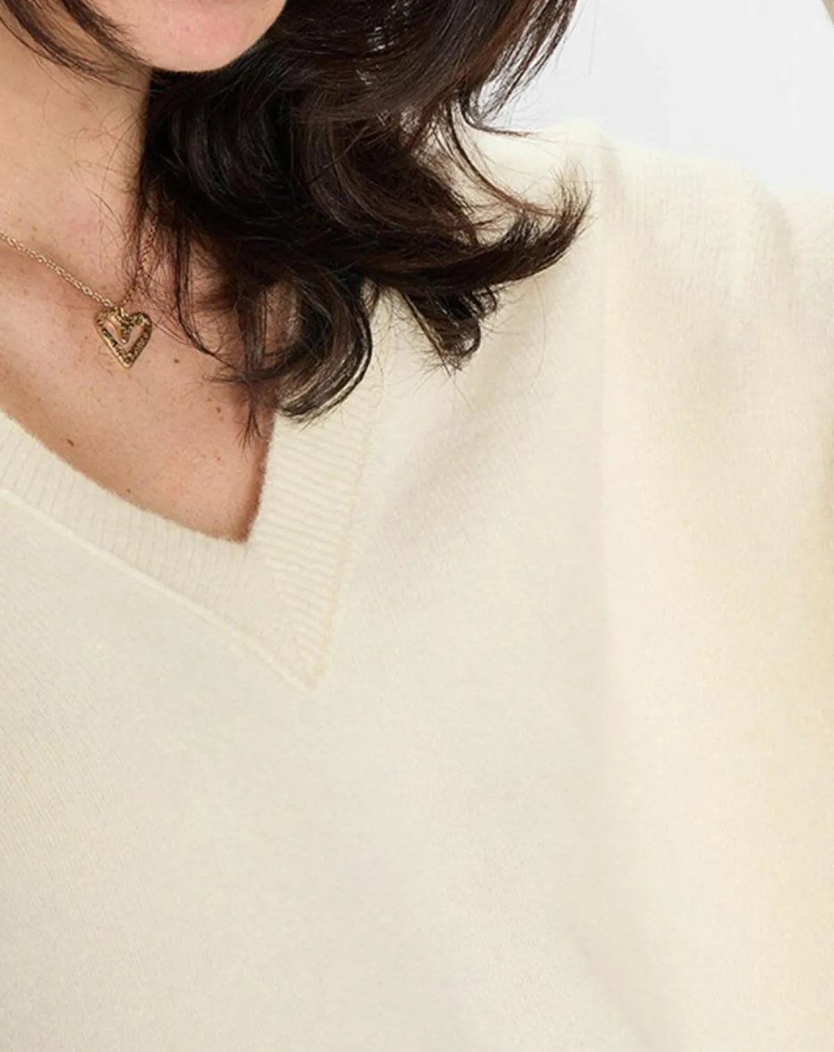 Marc O'Polo Pulls|Pull en Laine mélangée col V écru