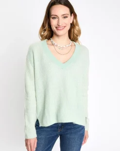 Esprit Pulls|Pull en Laine mélangée cv crop vert d'eau
