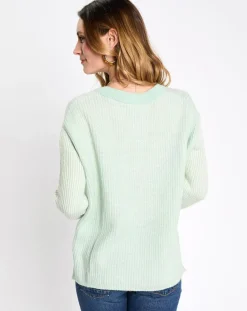 Esprit Pulls|Pull en Laine mélangée cv crop vert d'eau