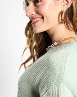 Esprit Pulls|Pull en Laine mélangée cv crop vert d'eau