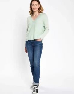 Esprit Pulls|Pull en Laine mélangée cv crop vert d'eau