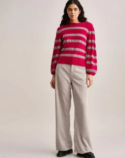 Bellerose Pulls|Pull en Laine mélangée Diout rayé rose