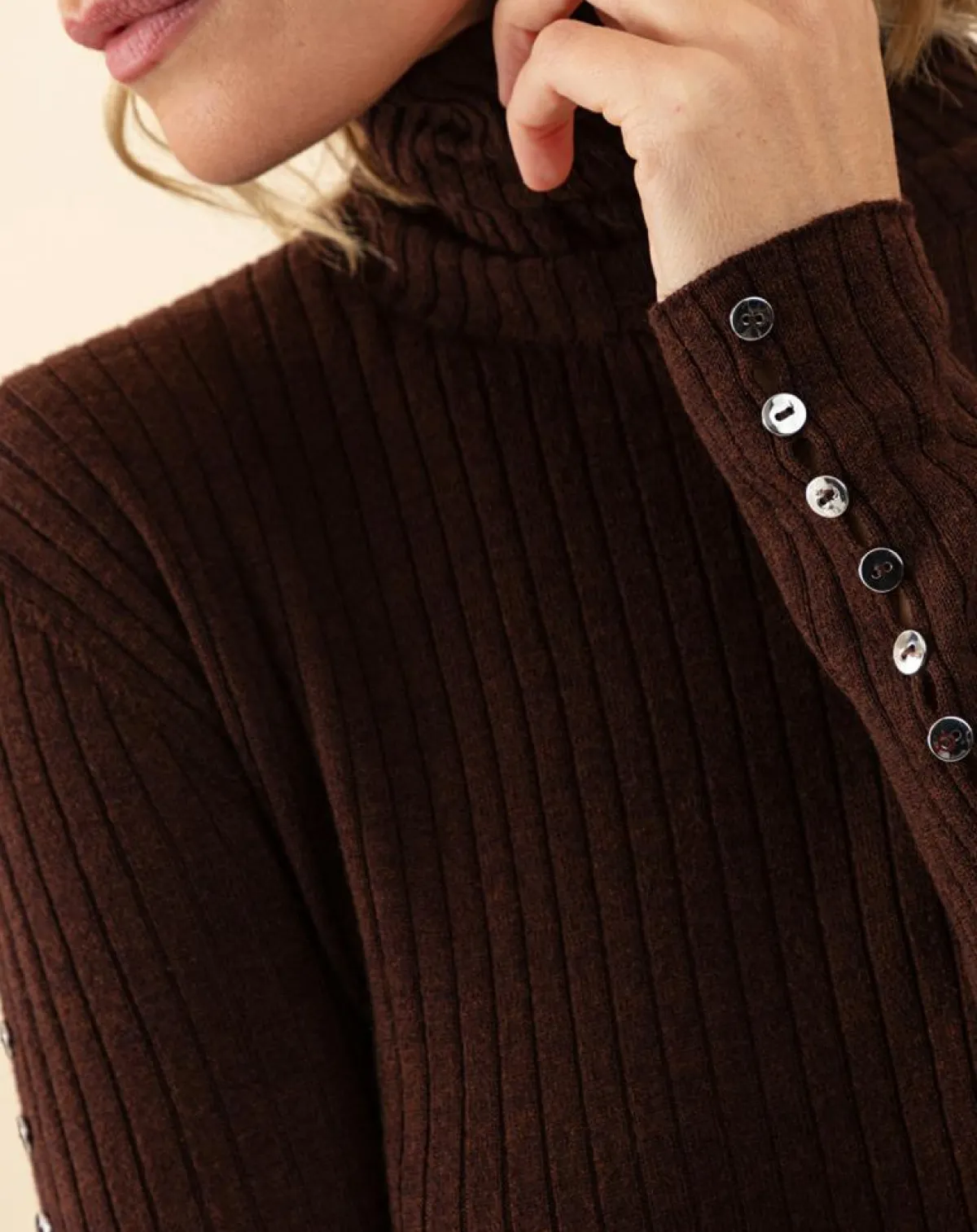 Indies Pulls|Pull en Laine mélangée Kris chocolat