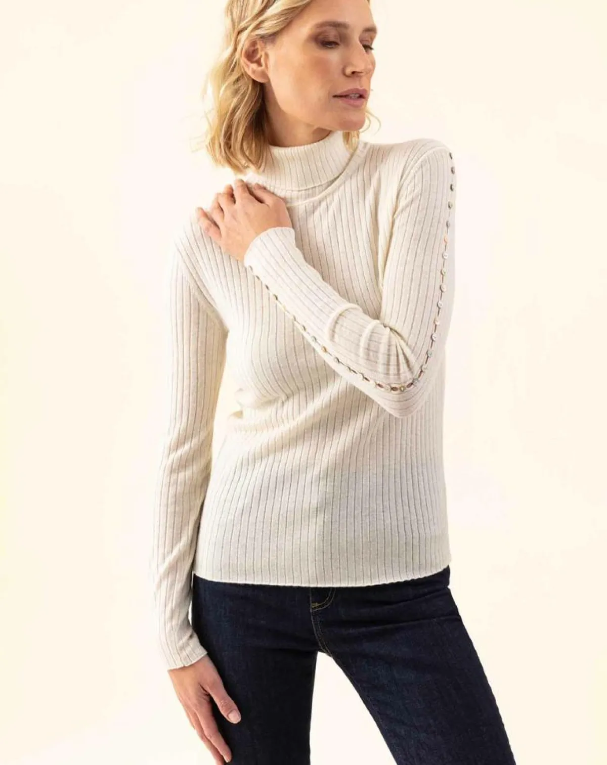 Indies Pulls|Pull en Laine mélangée Kris écru