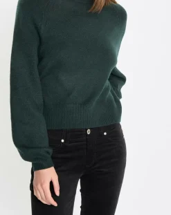 Marc O'Polo Pulls|Pull en Laine mélangée manches raglans vert foncé